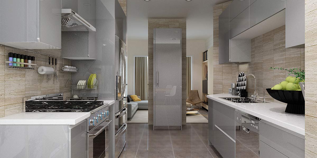 Modern parallel kitchen design
