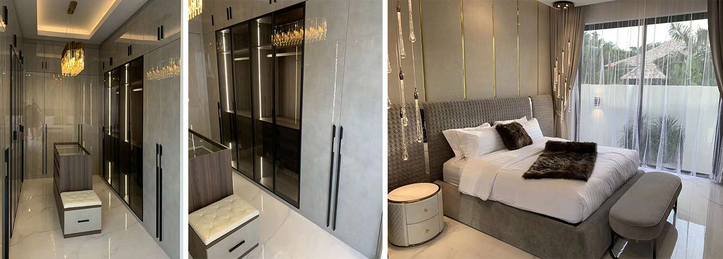 Modern Luxury Villa Wardrobes Project in Hua Hin, Thailand