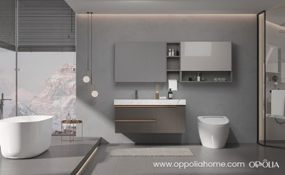 Scale Pattern Brown Bathroom Vanity