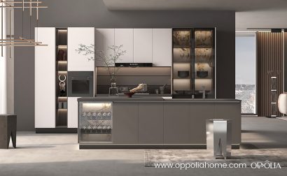 Two Tone Grey and White Kitchen Cabinets