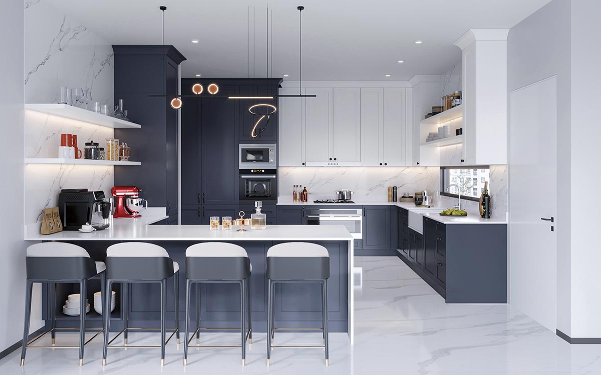 framed kitchen cabinets