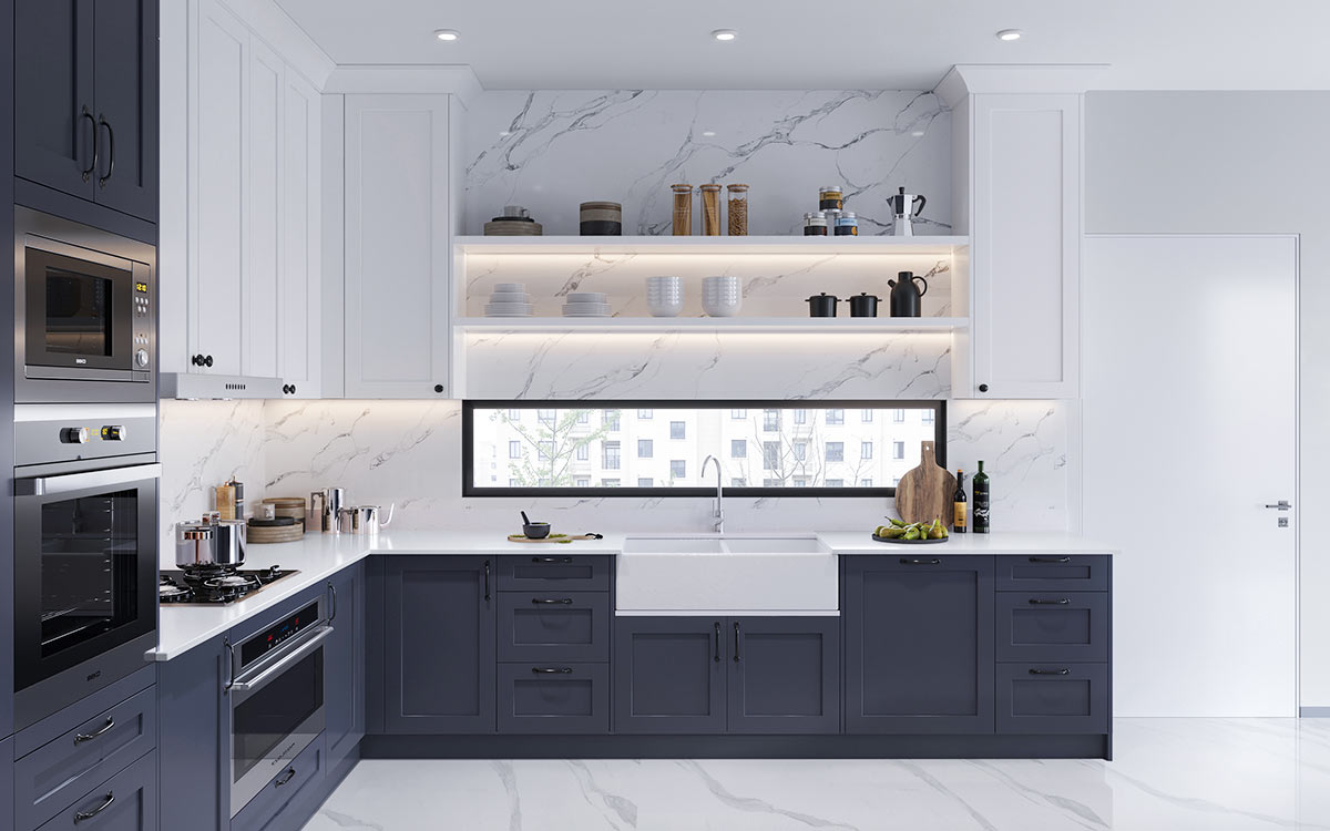 Dark Blue Kitchen Cabinets Shaker Style Dark Blue Kitchen Cabinets Shaker Style