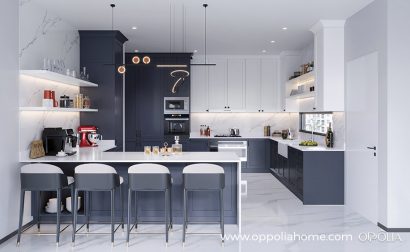 Dark Blue Kitchen Cabinets Shaker Style