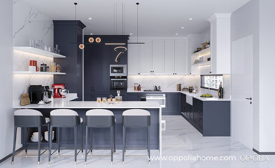 Dark Blue Kitchen Cabinets Shaker Style