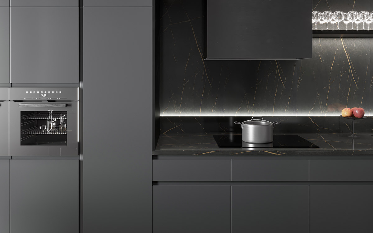 Dark Grey Cabinets with Black Worktop Luxury dark grey kitchen cabinets