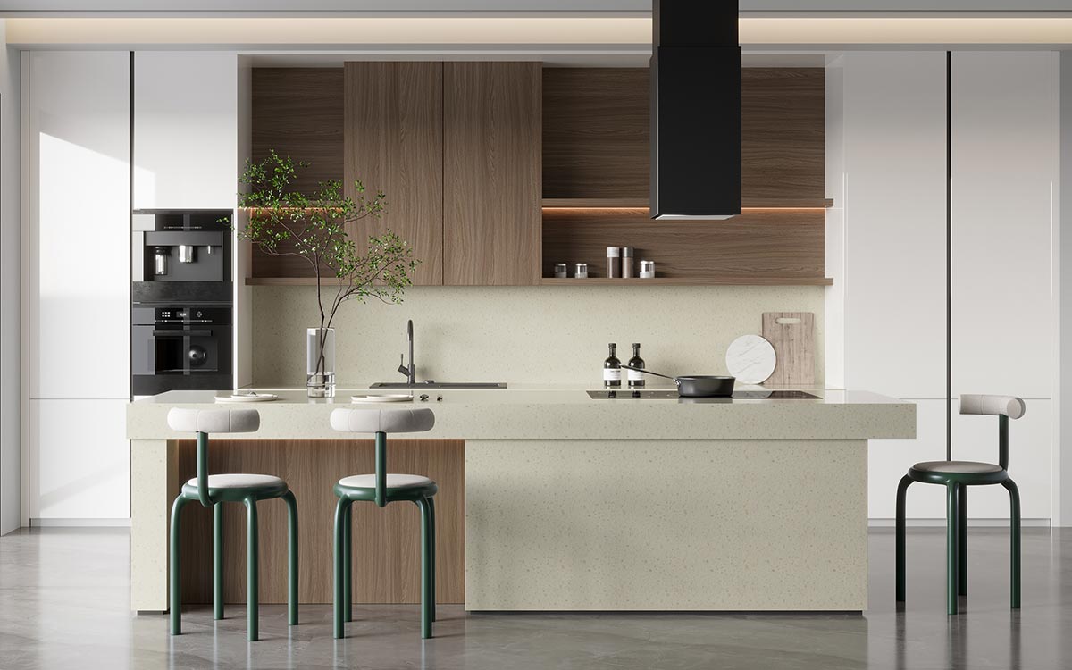 White and Timber Kitchen Warm Minimalist Design White and Timber Kitchen Warm Minimalist Design