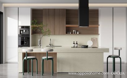 White and Timber Kitchen Warm Minimalist Design