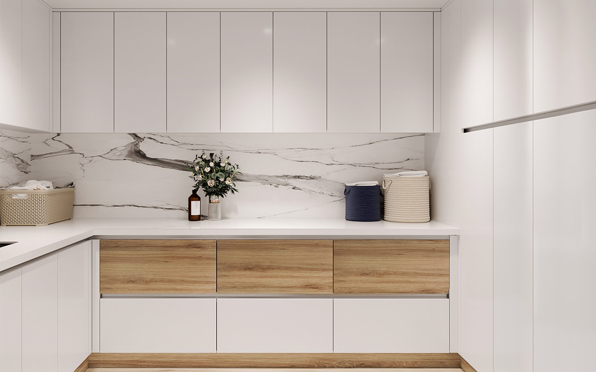 Custom White Laundry Cupboards Custom White Laundry Cupboards