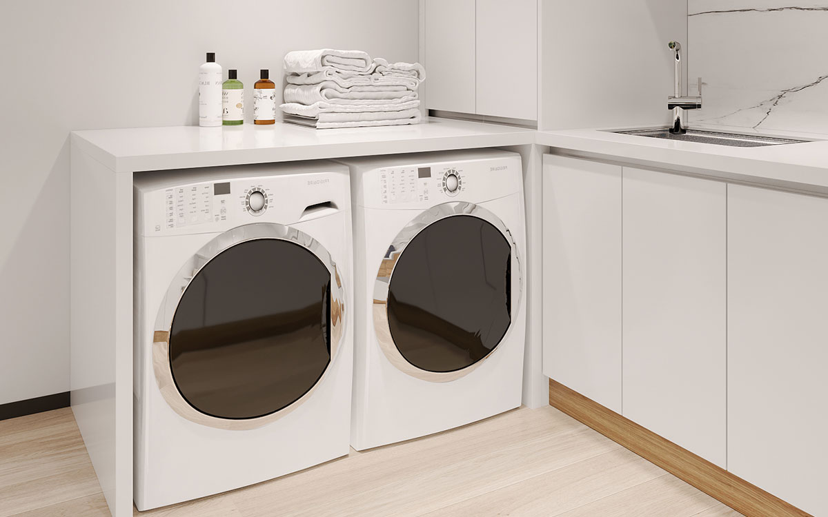 Custom White Laundry Cupboards Custom White Laundry Cupboards