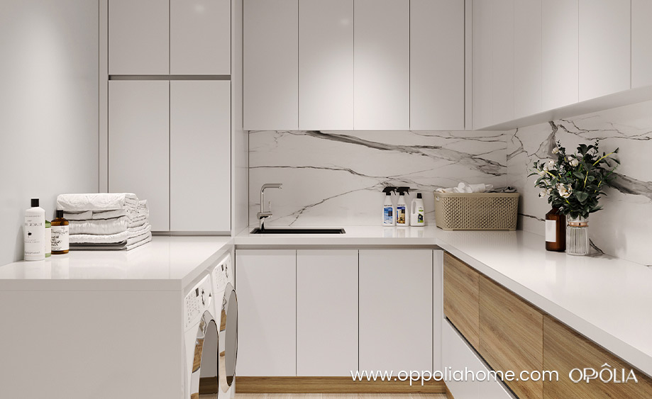 Laundry Cupboards Custom Made in White