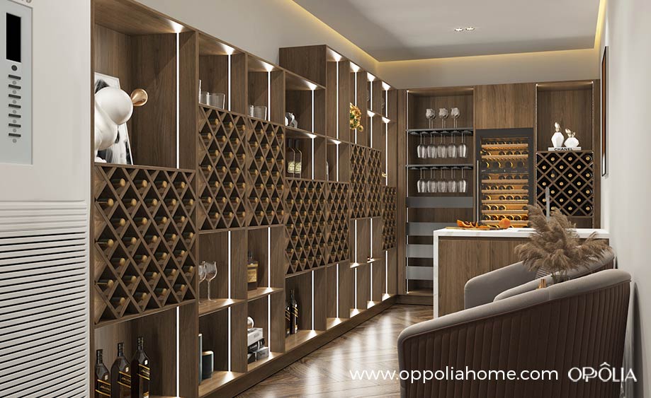 L Shaped Home Bar Wine cabinets
