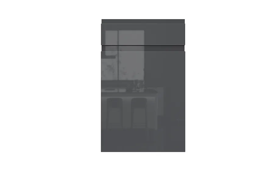 J pull glossy gray lacquer RTA cabinet door