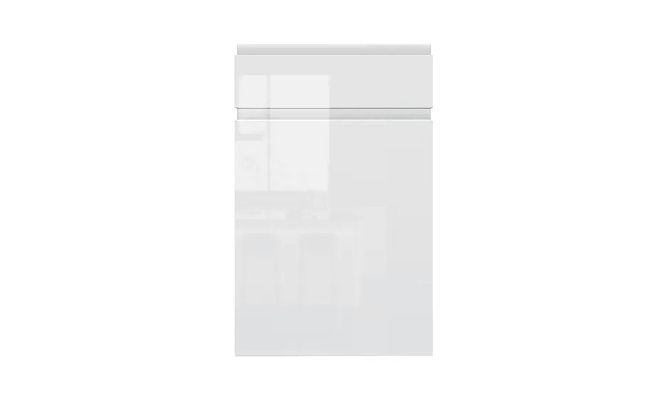 J pull glossy white lacquer RTA cabinet door