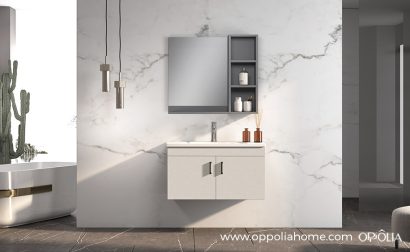 Beige Bathroom Vanity with Sink