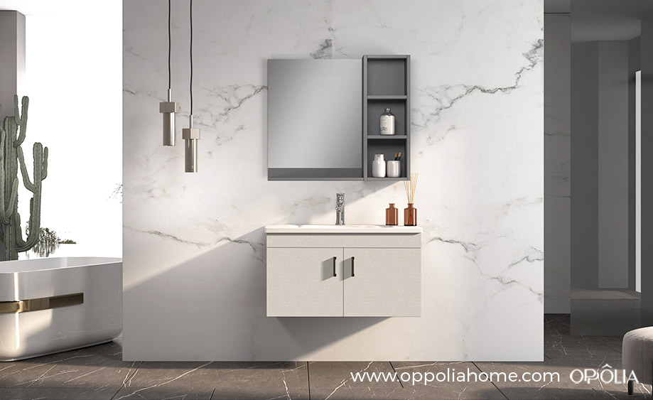 Beige Bathroom Vanity with Sink