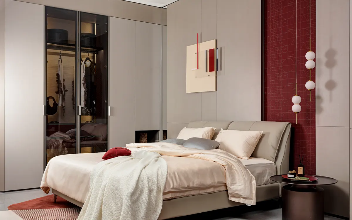 Dark Beige Textured Melamine Wardrobe Dark Beige Textured Melamine Wardrobe