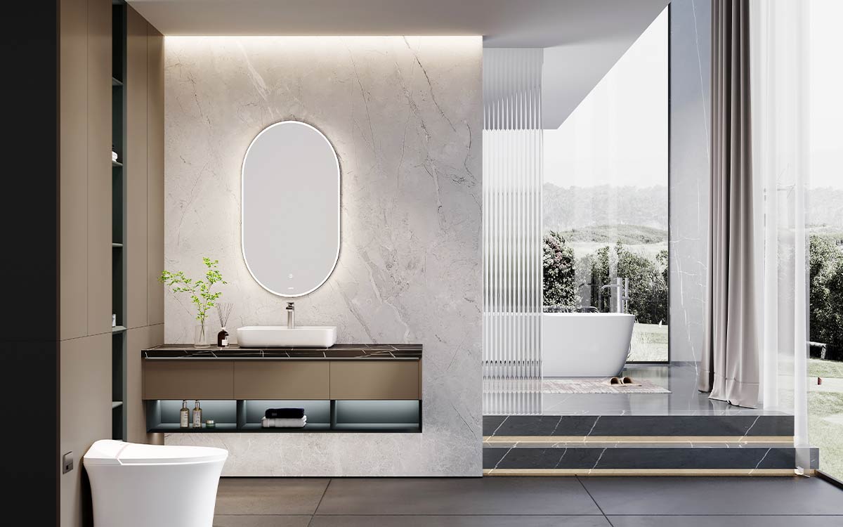 Modern Bathroom Vanity with Toilet Cabinets