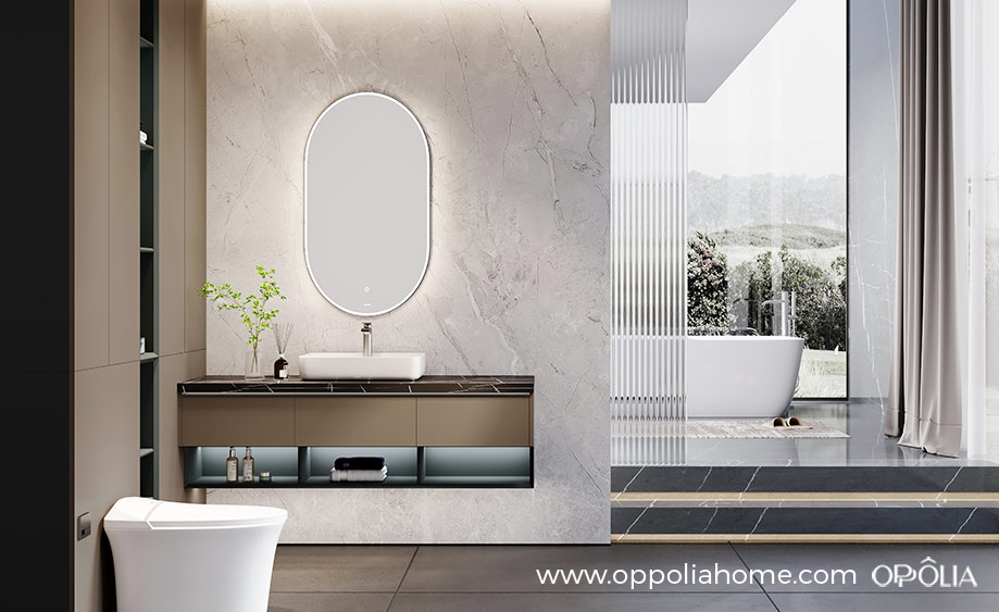 Modern Bathroom Vanity with Toilet Cabinets