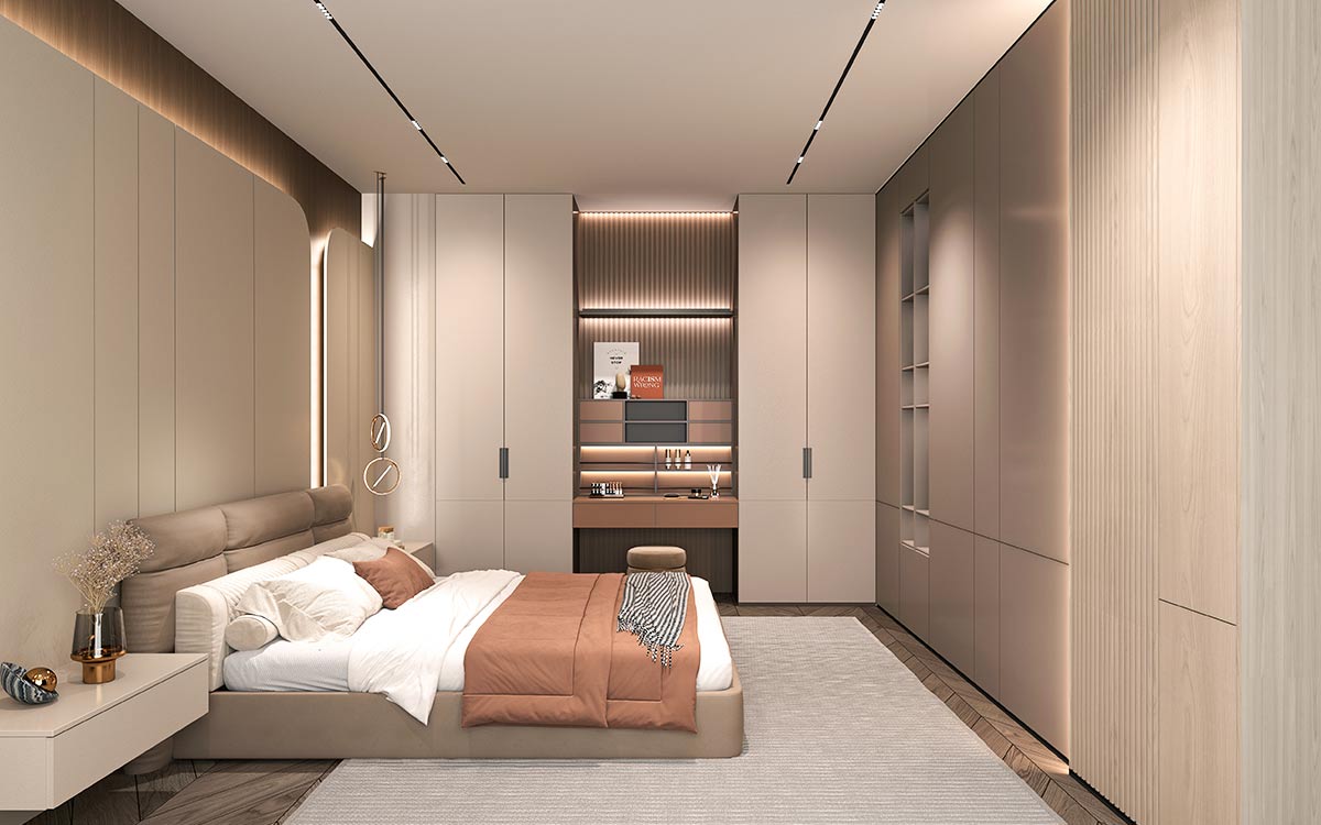 Off-white Wardrobe with Dressing Table