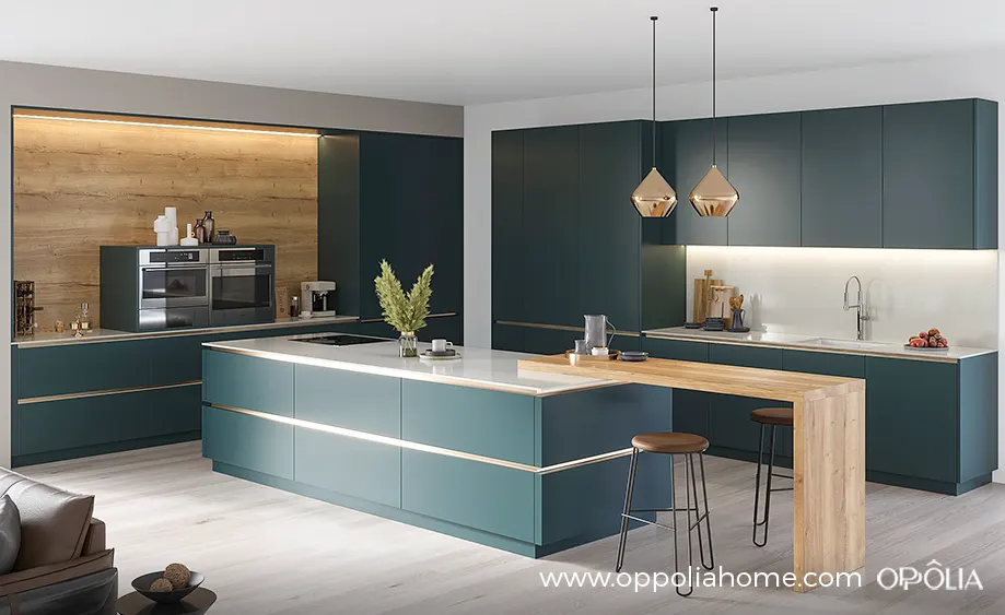 Blue Green Kitchen Cabinets Modern Style