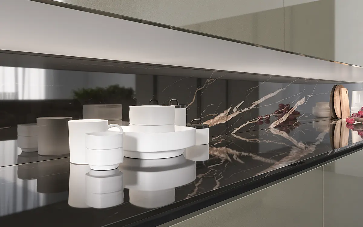 Luxury kitchen island marble countertops