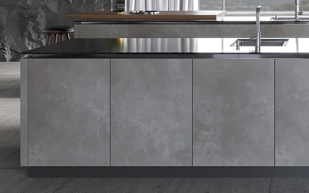 Industrial Kitchen Design with Grey Stone Effect Doors Industrial Kitchen Design with Grey Stone Effect Doors
