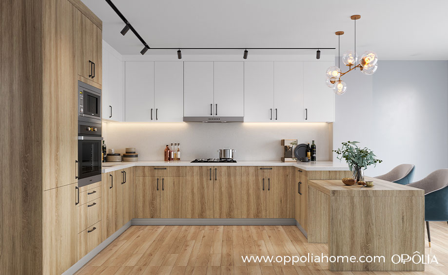 Light Wood Flat Pack Kitchen Units