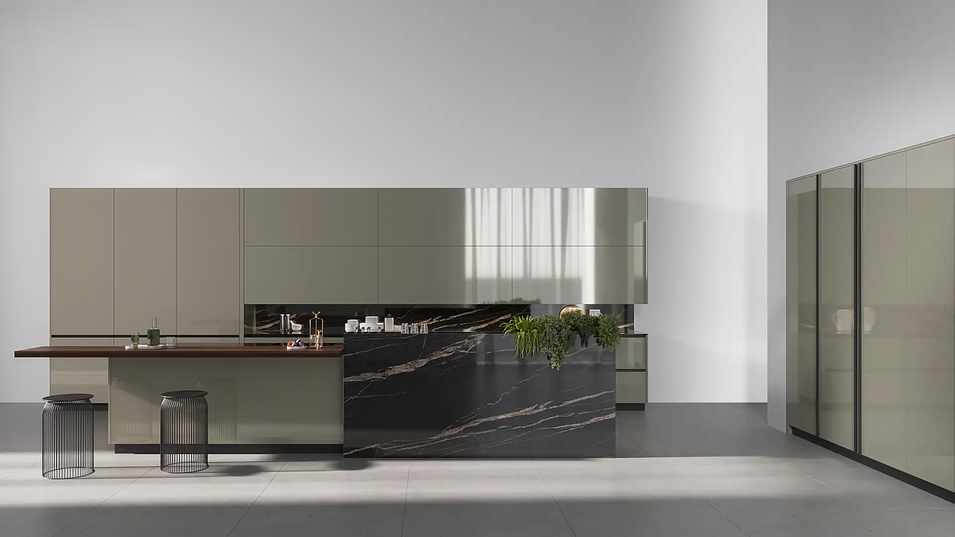 contemporary kitchen with island