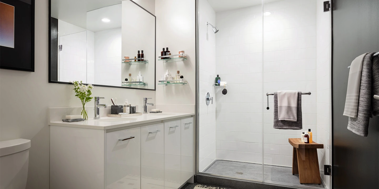White Bathroom Cabinets Chicago Luxury Apartment Project White Bathroom vanities Chicago Luxury Apartment Project