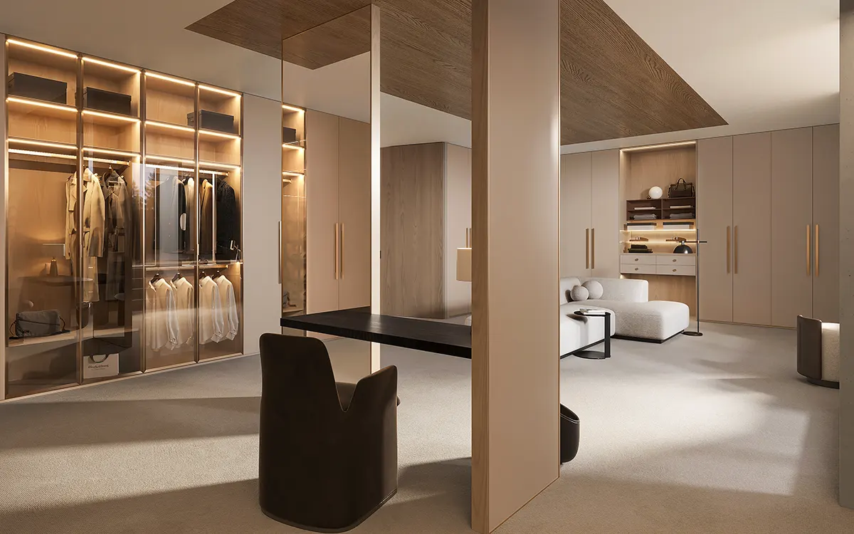 Luxury Walk in Closet with dressing table