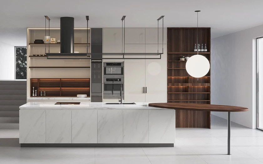 cream and white simple kitchen design