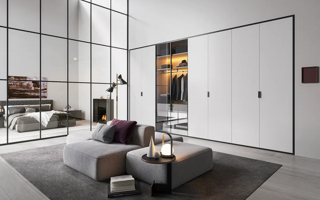 modern white minimalist designer wardrobe design
