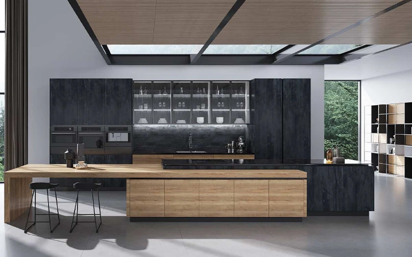 modern high end kitchen cabinets design with island