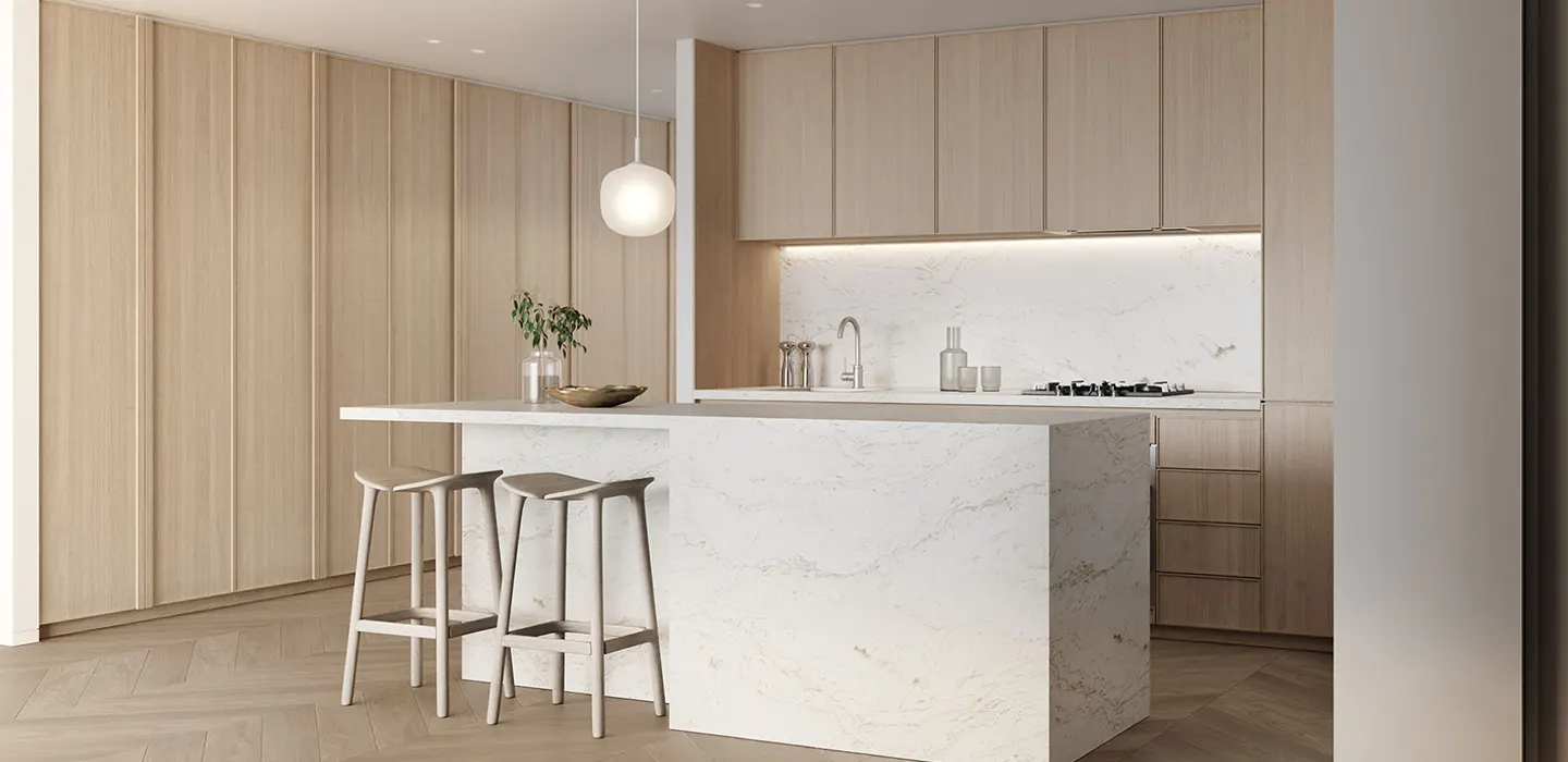 Wood Veneer Cabinets Project in Sydney Australia