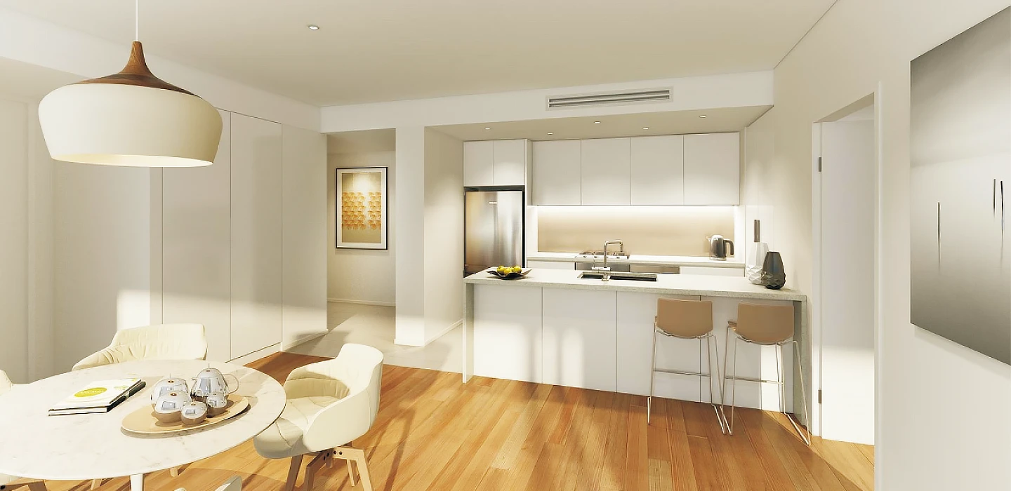 All White Kitchen for Apartment Project in Australia