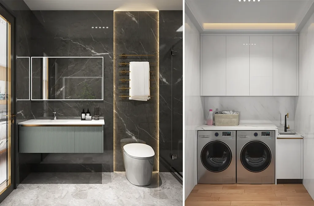 Modern Laundry & Powder Room Combo - Interior Design