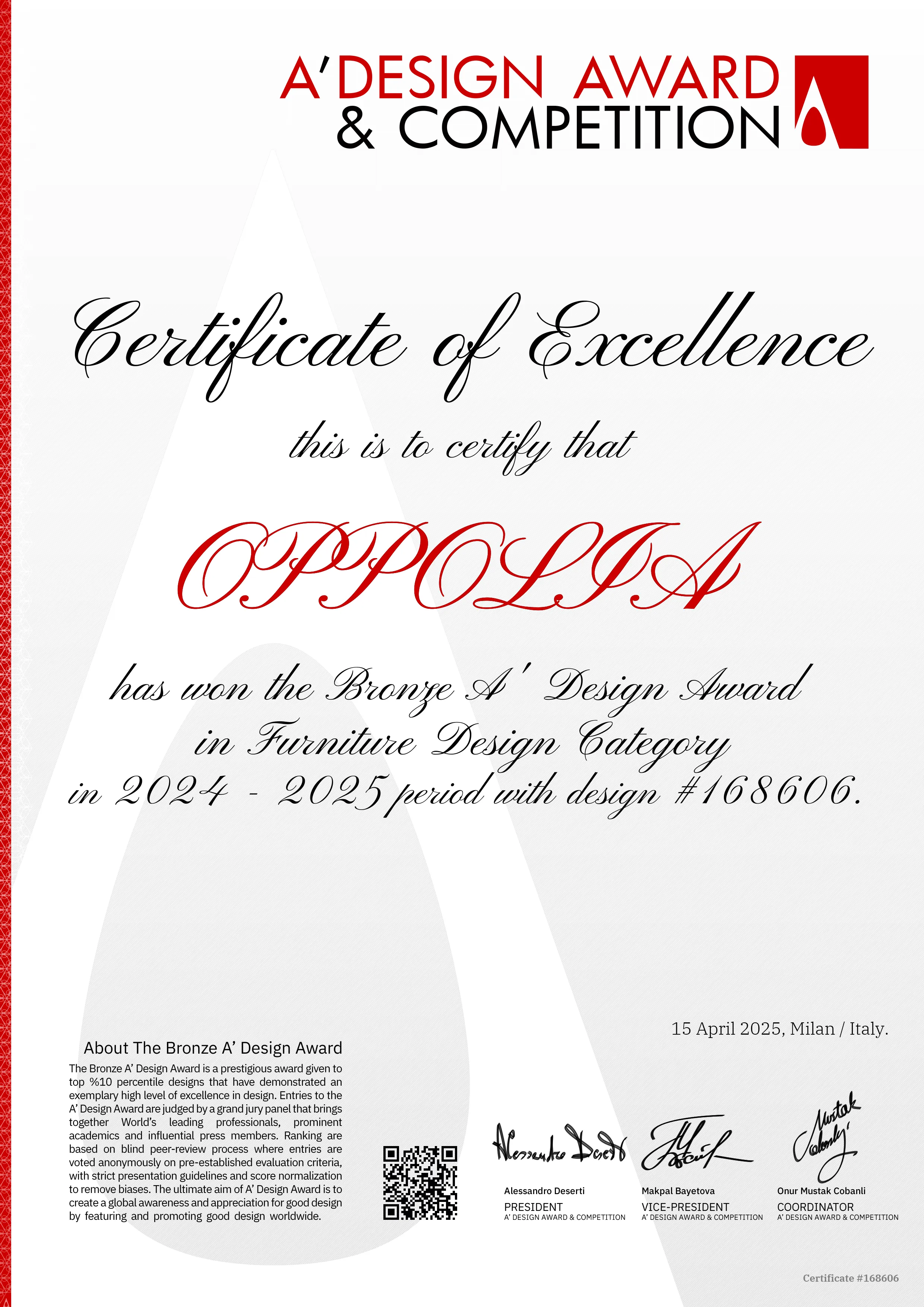 168606-certificate-24-25 A'DESIGN AWARD